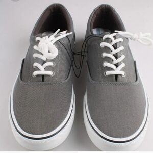 Izod Rangley Mens Canvas Lace Up Tennis Shoes Sneakers Grey New